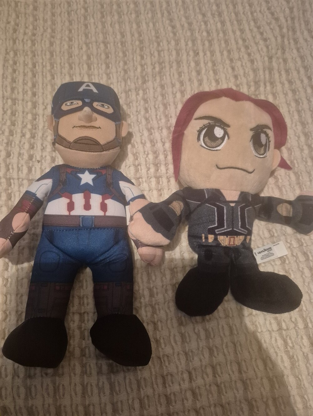 Marvel Plush Duo: Captain America (Blue/Red) & Black Widow (Red/Black)